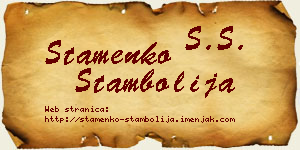 Stamenko Stambolija vizit kartica